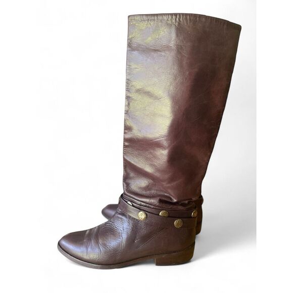 Vintage Joan & David Italian Leather Knee-High Boots - Brown, Size US 6 / EU 36 - Picture 1 of 9